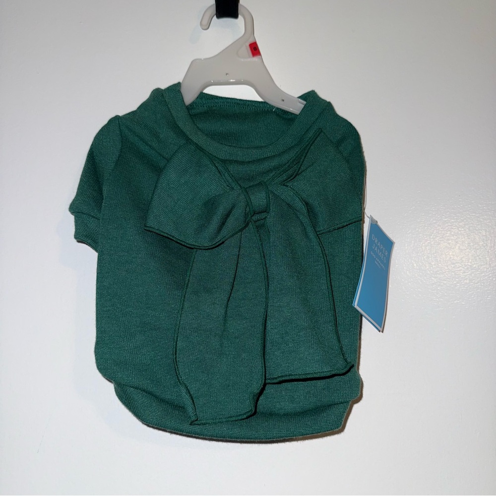 🆕 Draper James Green Dog Bow Sweatshirt Size Small
